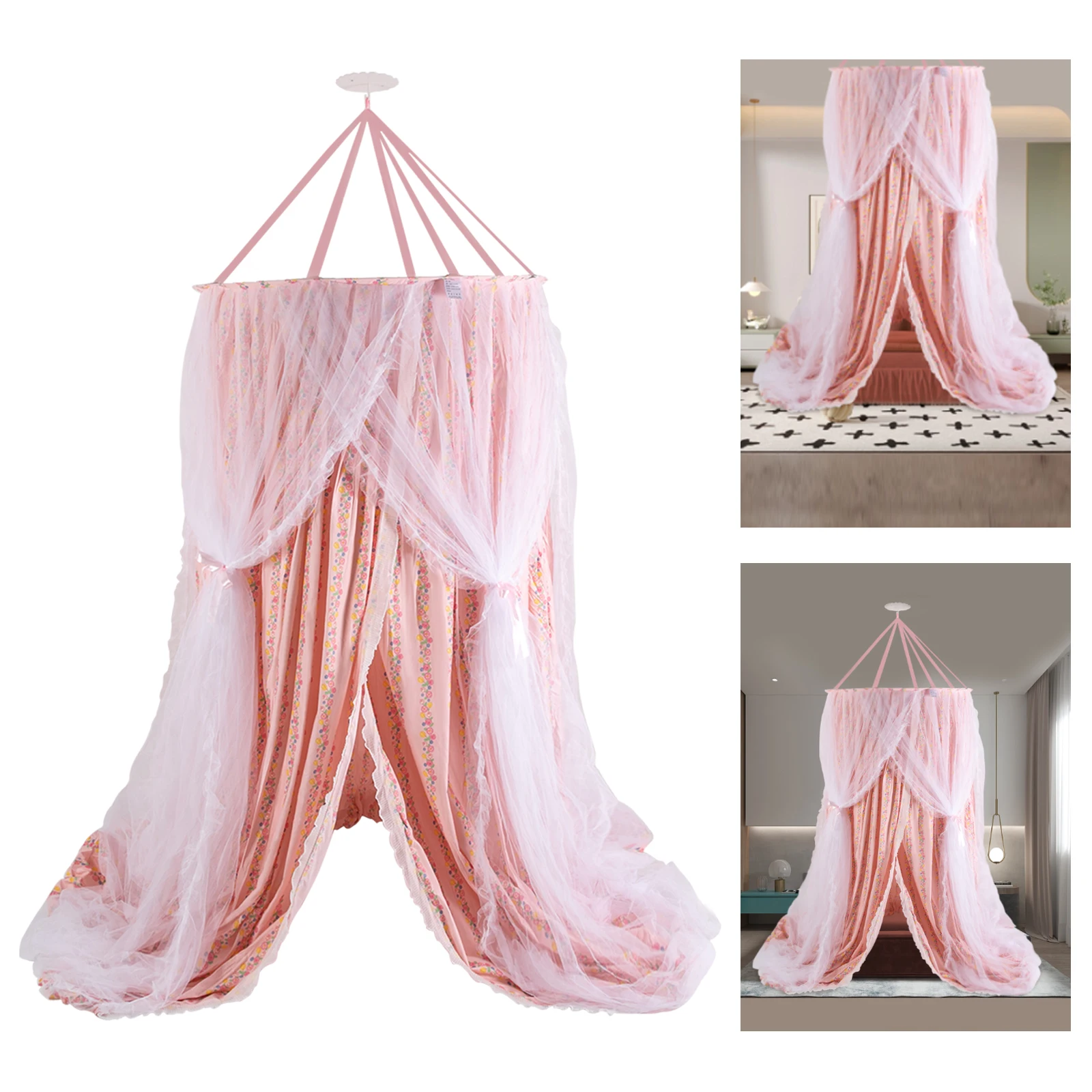Pink Round Dome Canopy Bed Curtain—Double-Layer(Encrypted Mesh+Blackout), 360° Mosquito/Dust Protection, Adjustable Height
Pink Round Dome Canopy Bed Curtain—Double-Layer(Encrypted Mesh+Blackout), 360° Mosquito/Dust Protection, Adjustable Height