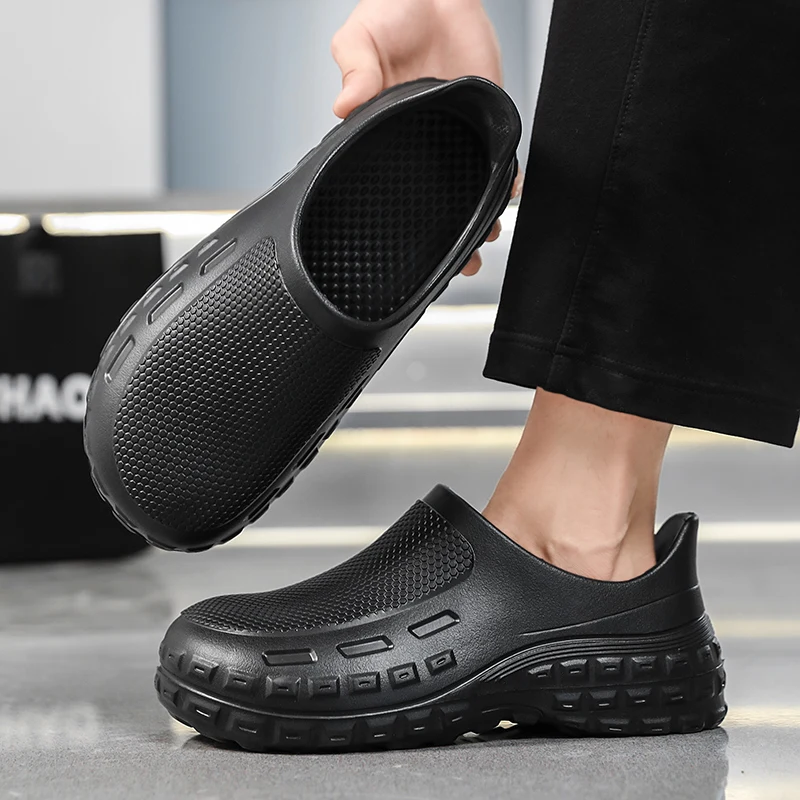 Men's Non-Slip, Wear-Resistant Slip-On Work Shoes, Chef's Shoes, Black Kitchen Work Shoes, Waterproof and Oil-Proof Sandals
Men's Non-Slip, Wear-Resistant Slip-On Work Shoes, Chef's Shoes, Black Kitchen Work Shoes, Waterproof and Oil-Proof Sandals