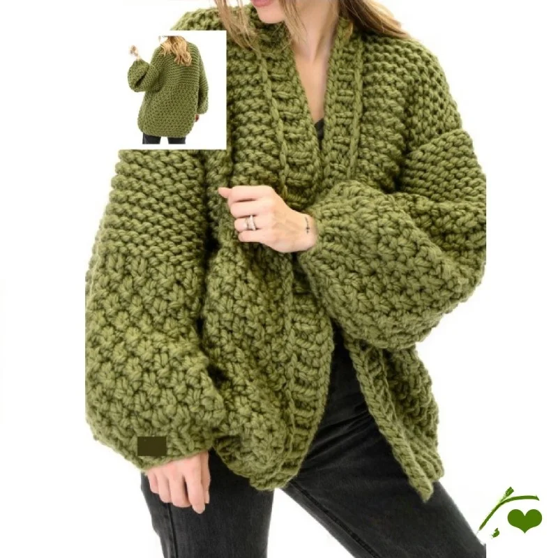Hand Knitted Autumn Winter Thi Warm Sweater Women's Lazy Sle Outerwear Coat Cozy Thi Wool Yarn V Ne Long Sve Strai...
Hand Knitted Autumn Winter Thi Warm Sweater Women's Lazy Sle Outerwear Coat Cozy Thi Wool Yarn V Ne Long Sve Strai...
