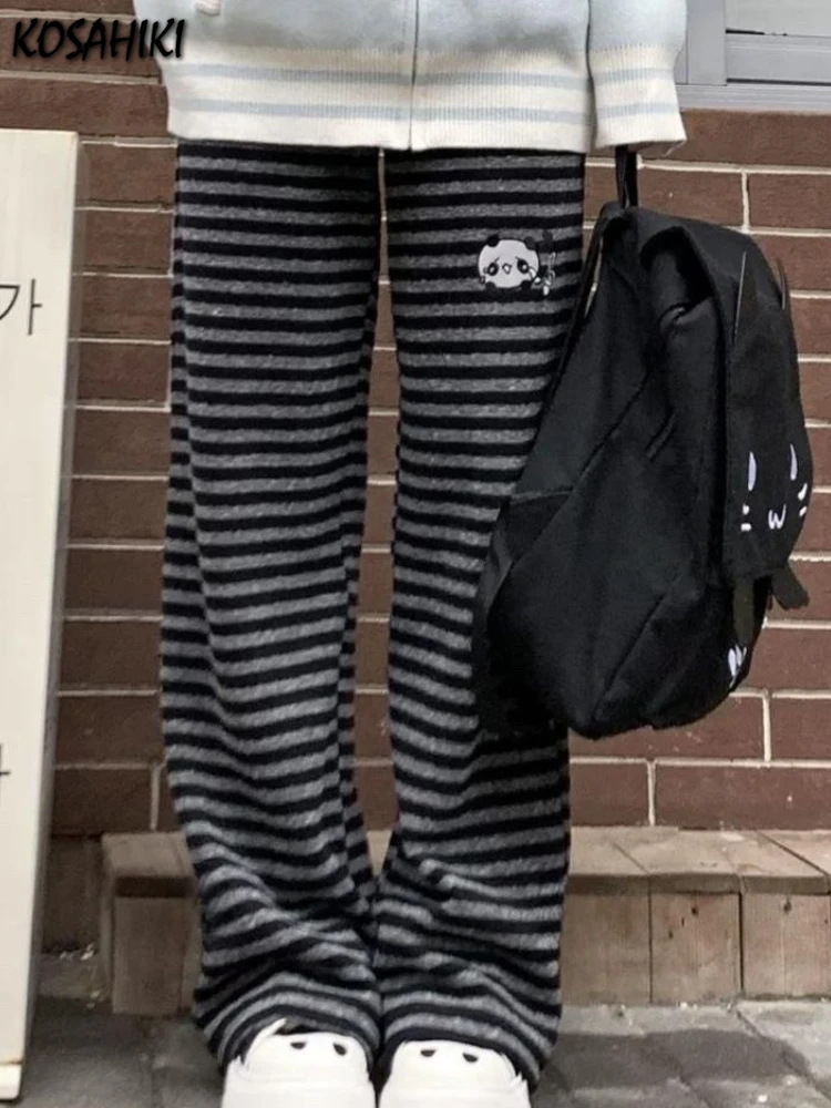Streetwear Harajuku Stripe Wide Leg Trousers Y2k Kawaii Panda Embroidery Straight Pants Loose Vintage Casual Pantalones Women
Streetwear Harajuku Stripe Wide Leg Trousers Y2k Kawaii Panda Embroidery Straight Pants Loose Vintage Casual Pantalones Women