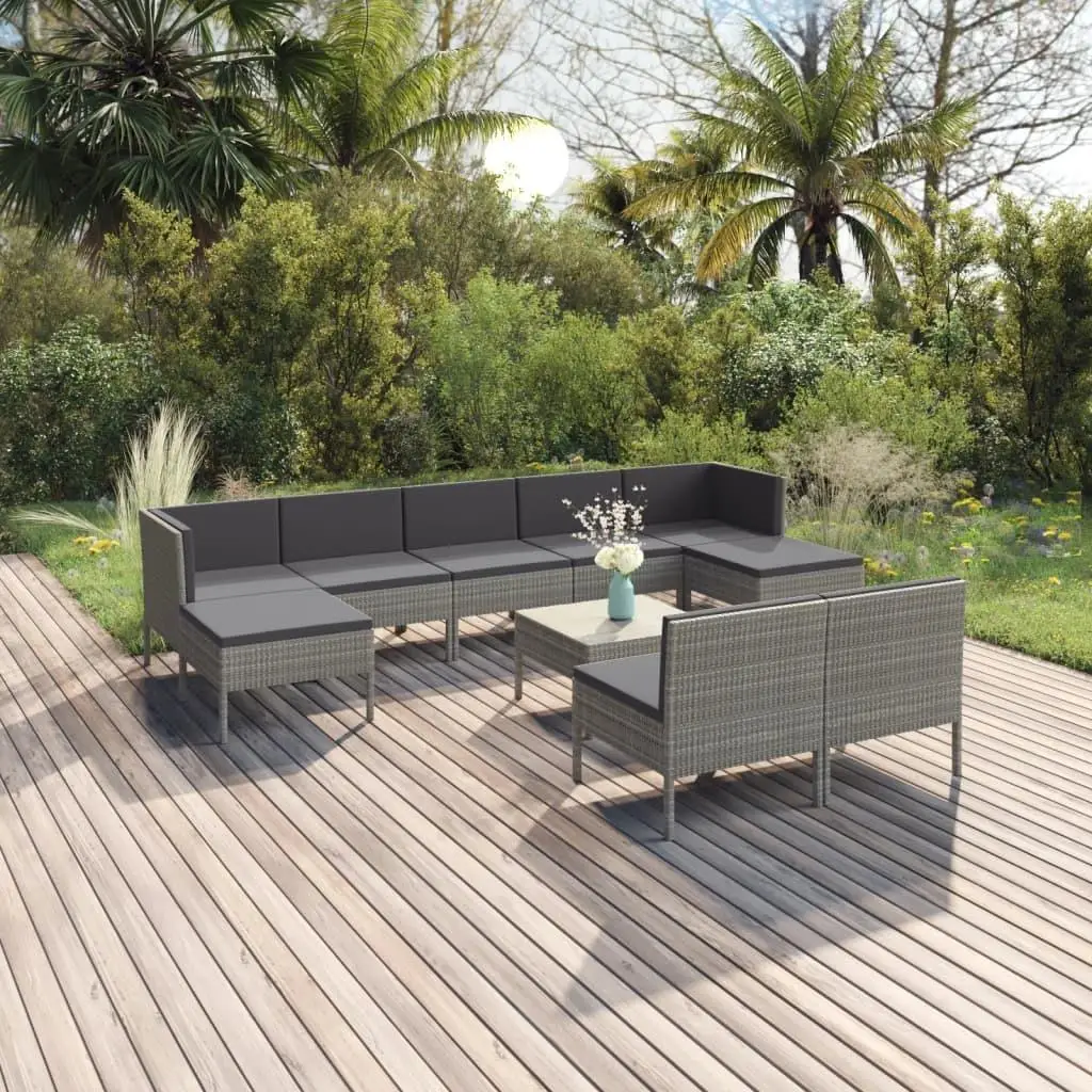 Stylish Gray PE Rattan Garden Lounge Set with Powder Coated Steel Frame and Comfortable Polyester Cushions
Stylish Gray PE Rattan Garden Lounge Set with Powder Coated Steel Frame and Comfortable Polyester Cushions