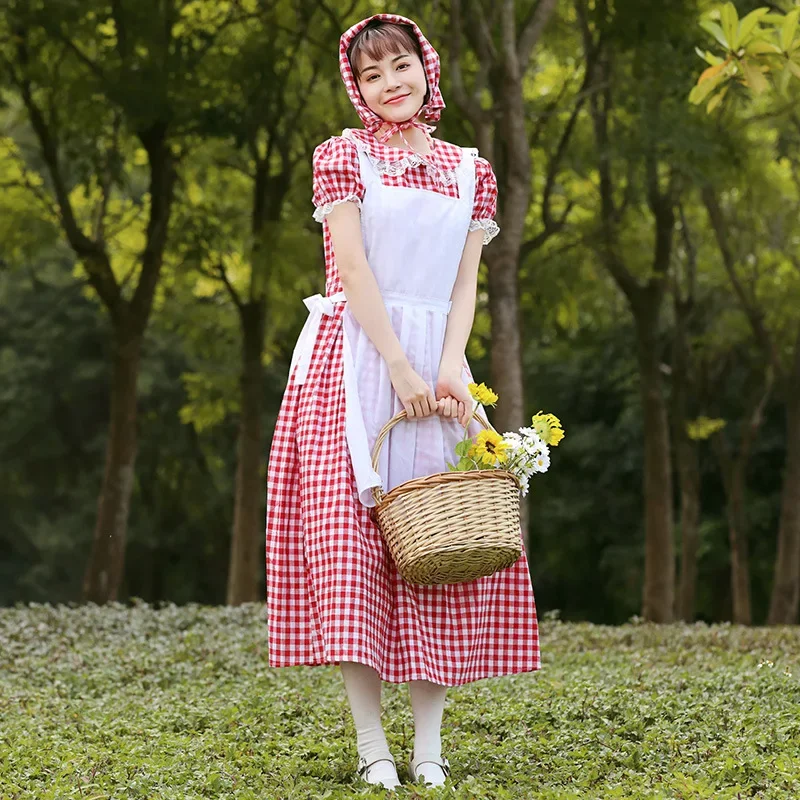 Adult Sweetie Country Farm Plaid Dress Costumes Cosplay French Manor Maid Gardener Outfit
Adult Sweetie Country Farm Plaid Dress Costumes Cosplay French Manor Maid Gardener Outfit