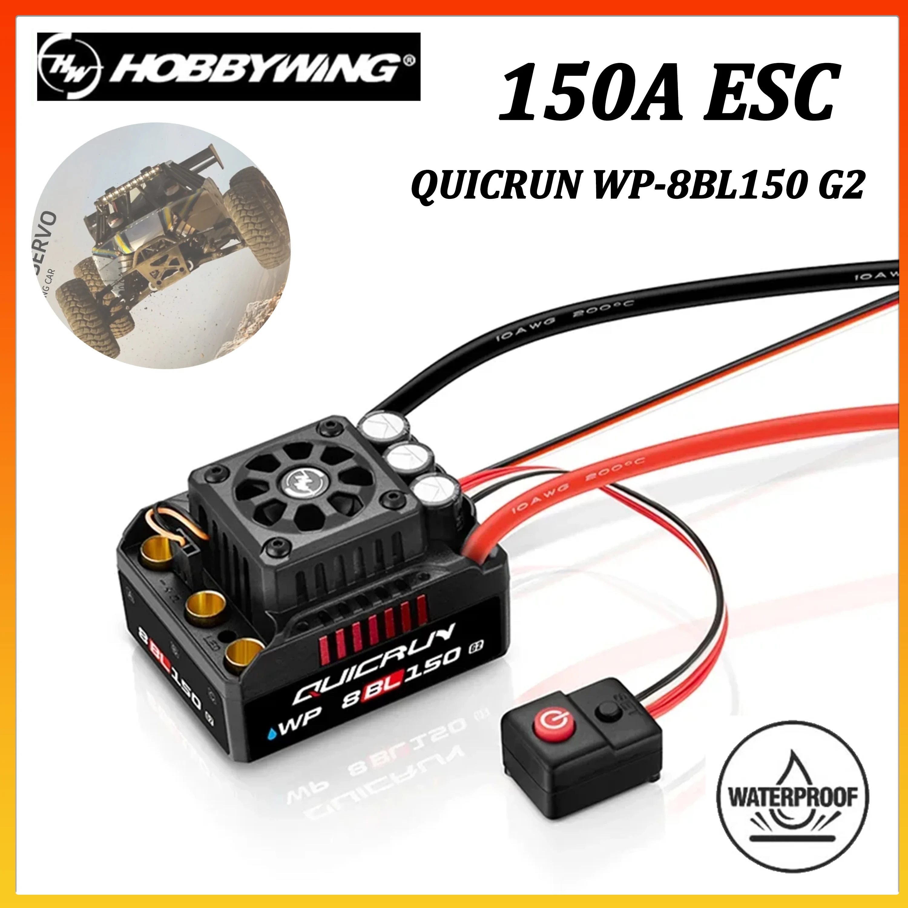 HOBBYWING 150A Водонепроницаемый бесщеточный регулятор скорости (ESC) 3-6S QuicRun WP-8BL150 G2 для радиоуправляемых моделей автомобилей, краулеров, грузовиков, танков
HOBBYWING 150A Водонепроницаемый бесщеточный регулятор скорости (ESC) 3-6S QuicRun WP-8BL150 G2 для радиоуправляемых моделей автомобилей, краулеров, грузовиков, танков