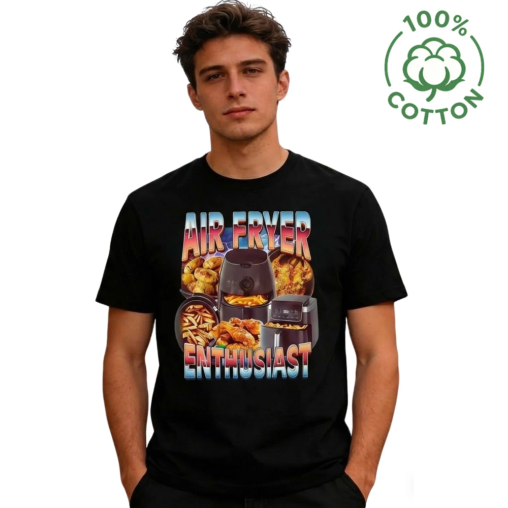 Air Fryer Enthusiast Funny Cooking Meme T-Shirt Unisex Skin-friendly Natural Cotton Short-sleeved Harajuku Casual Graphic Tee
Air Fryer Enthusiast Funny Cooking Meme T-Shirt Unisex Skin-friendly Natural Cotton Short-sleeved Harajuku Casual Graphic Tee