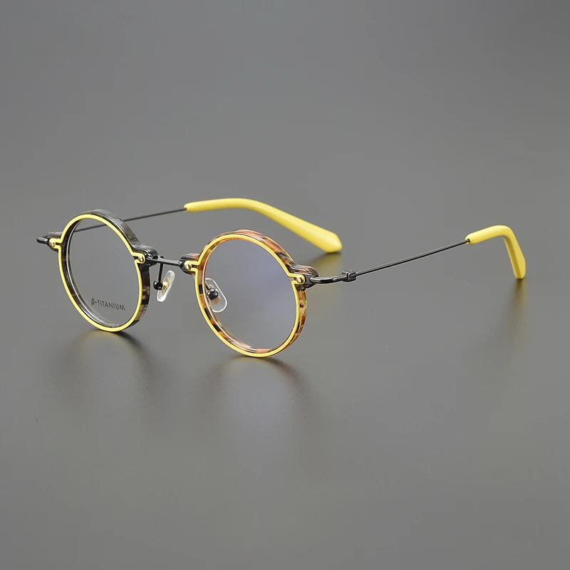 Desinger Style Vintage Acetate Titanium Round Glasses Frames Handmade Eyeglasses Frame Fashion Eyewear Customizable Lenses
Desinger Style Vintage Acetate Titanium Round Glasses Frames Handmade Eyeglasses Frame Fashion Eyewear Customizable Lenses