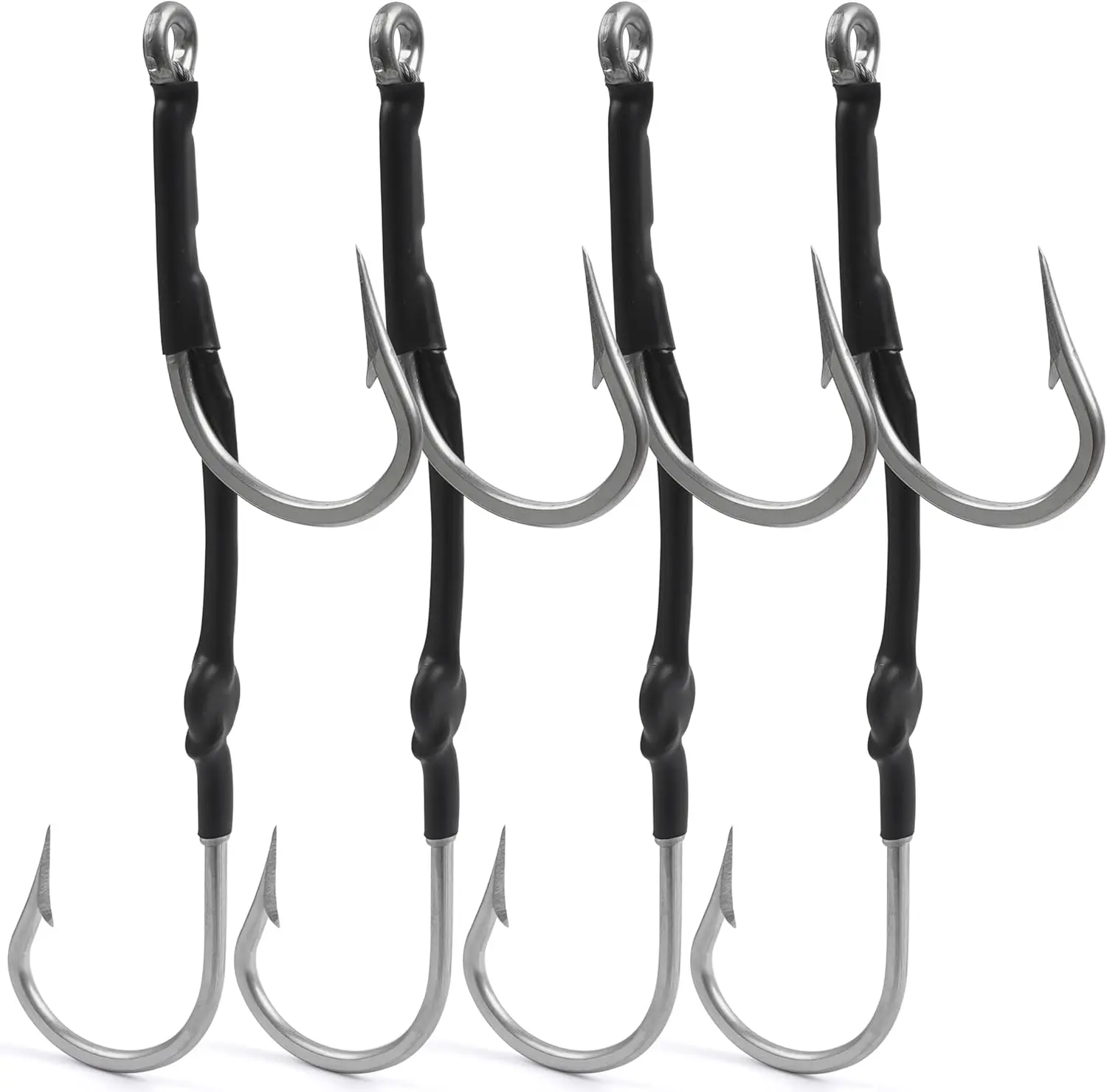 4pcs Double Trolling Hooks Rig, Stainless Steel for Big Game Fishing Marlin Tuna
4pcs Double Trolling Hooks Rig, Stainless Steel for Big Game Fishing Marlin Tuna