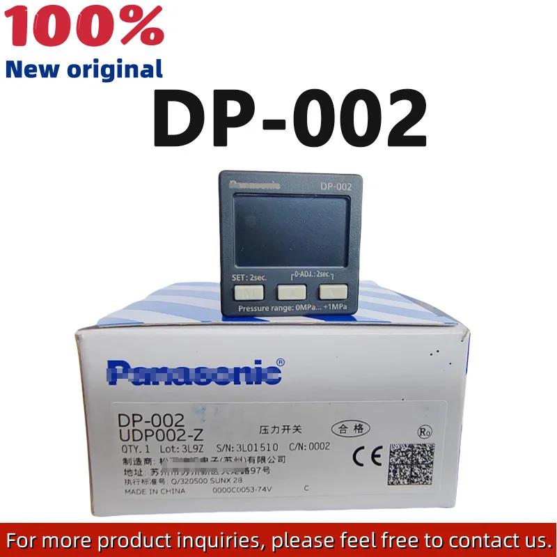 100% new original DP-002 NPN digital display vacuum pressure sensor barometer More products welcome to consult
100% new original DP-002 NPN digital display vacuum pressure sensor barometer More products welcome to consult
