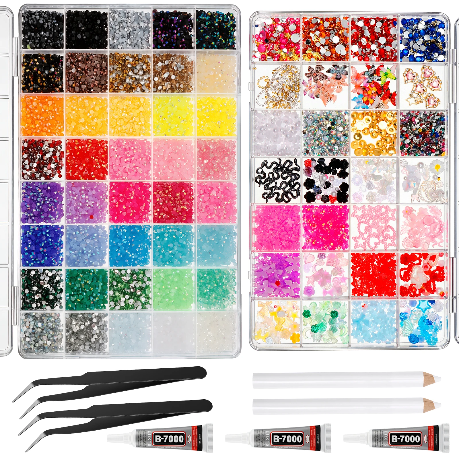 Nail Gems and Charms Kit 3D Nail Rhinestones and Charms DIY Nail Rhinestones Kits Multipurpose Resin Jelly Rhinestones for Nails
Nail Gems and Charms Kit 3D Nail Rhinestones and Charms DIY Nail Rhinestones Kits Multipurpose Resin Jelly Rhinestones for Nails