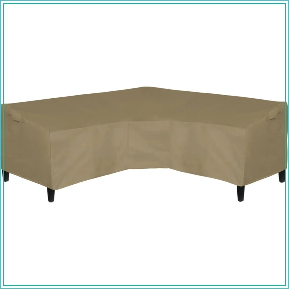 Waterproof 600D Patio V-Shaped Sectional Sofa Cover, Heavy Duty Garden Furniture Cover with Air Vent, 89"L x 33.5"D x 31"H, Camel
Waterproof 600D Patio V-Shaped Sectional Sofa Cover, Heavy Duty Garden Furniture Cover with Air Vent, 89"L x 33.5"D x 31"H, Camel
