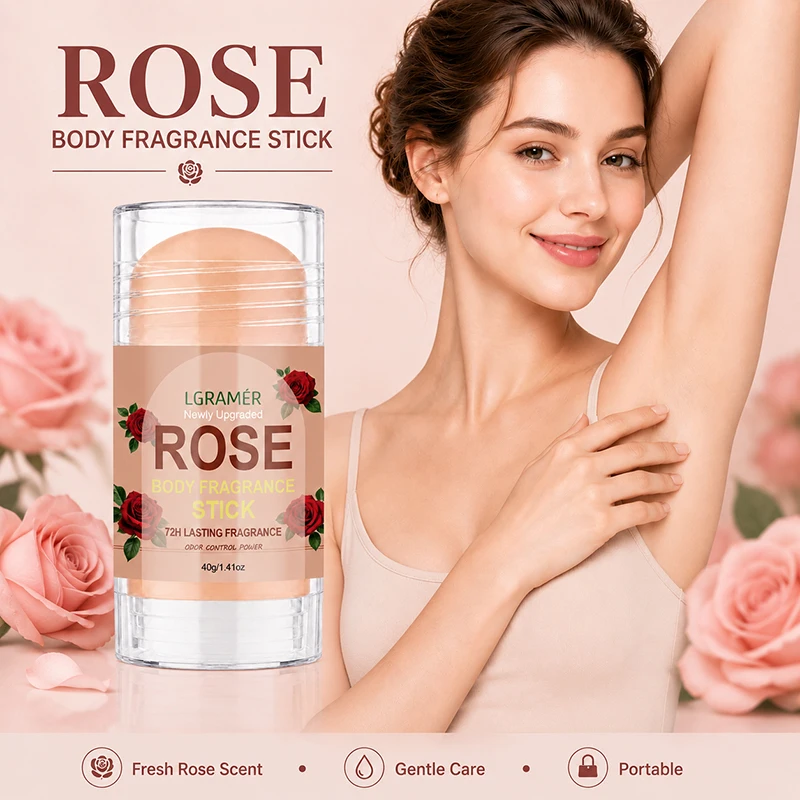 40g Rose Body Deodorant Stick 72H Fresh Scent Moisturizing Underarm Odor Control Easy Twist-Up Portable Body Fragrance Stick
40g Rose Body Deodorant Stick 72H Fresh Scent Moisturizing Underarm Odor Control Easy Twist-Up Portable Body Fragrance Stick