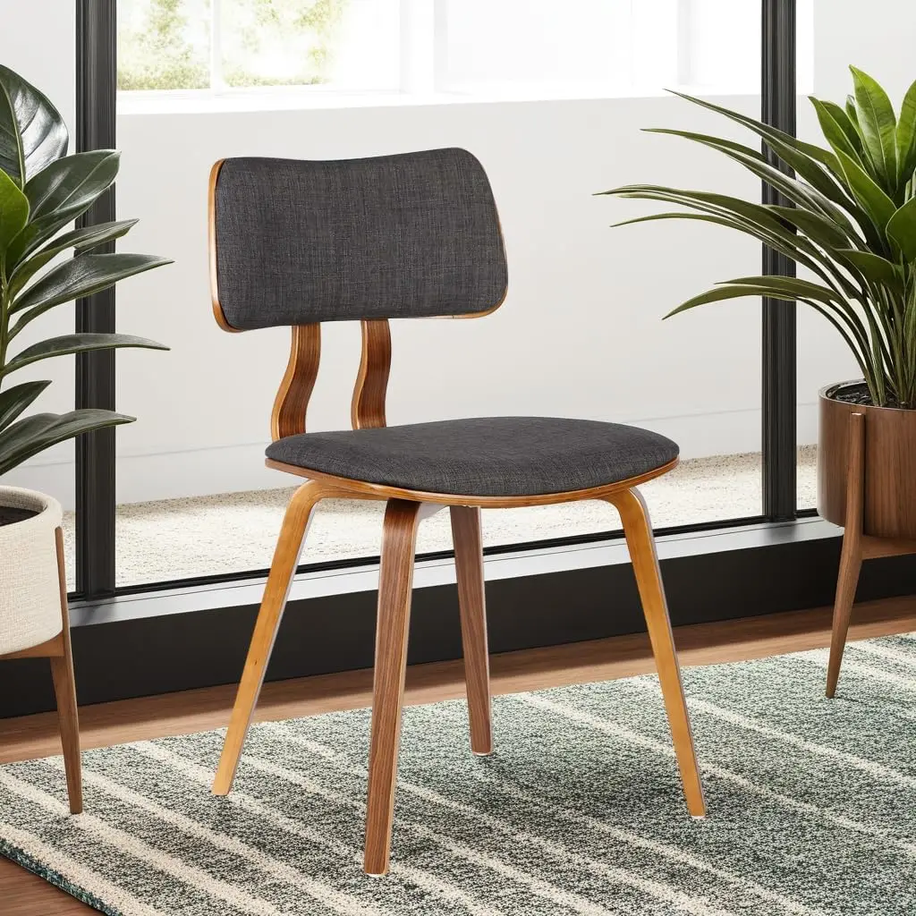 Dining Chair in Charcoal Fabric and Walnut Wood Finish,Charcoal/Walnut Finish 20D x 18W x 29H in
Dining Chair in Charcoal Fabric and Walnut Wood Finish,Charcoal/Walnut Finish 20D x 18W x 29H in