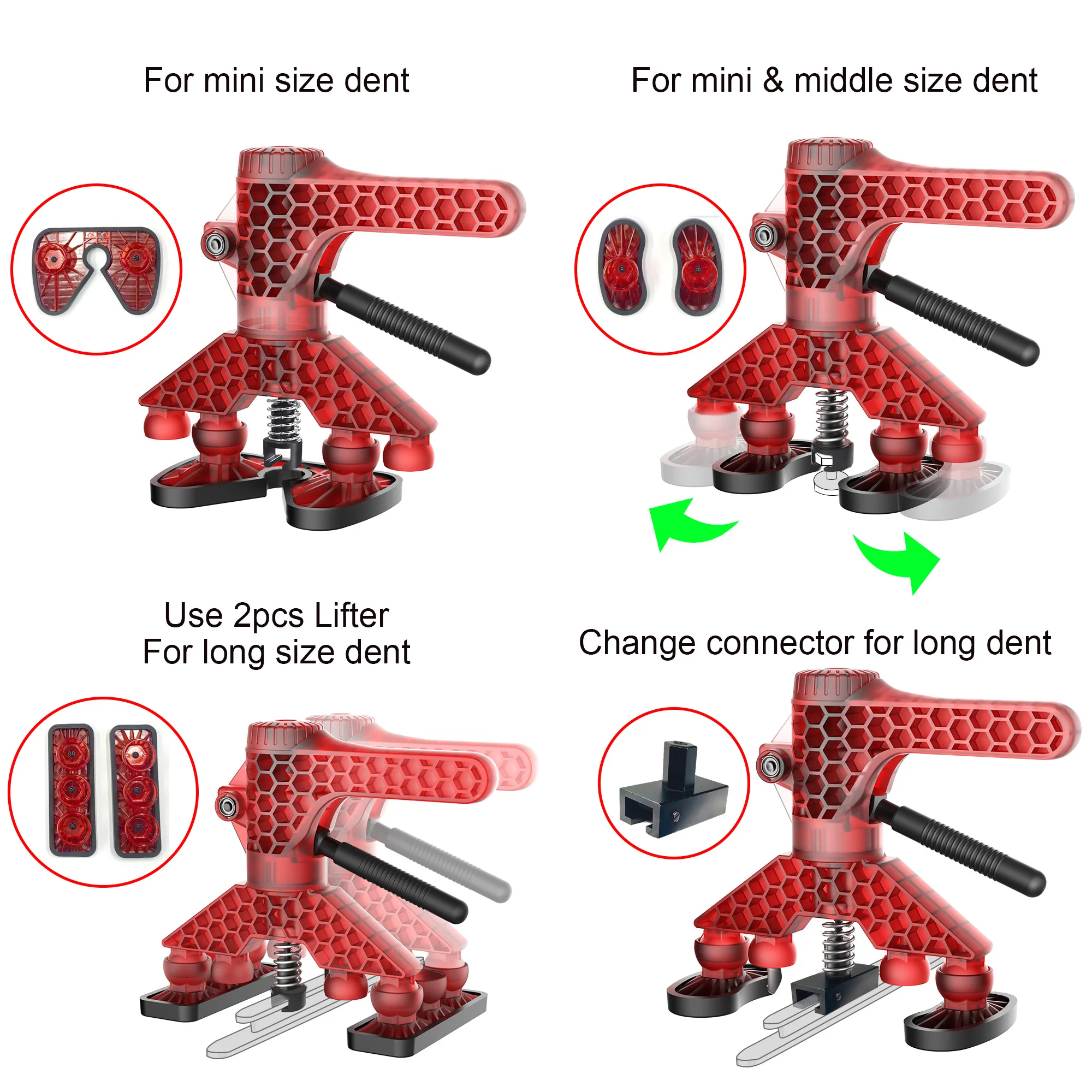 WOYO PDR500 PDR Lifter Kit With 3 Kinds of Foot Pad & Long Tabs for Car Dent Professional Repair Tools
WOYO PDR500 PDR Lifter Kit With 3 Kinds of Foot Pad & Long Tabs for Car Dent Professional Repair Tools
