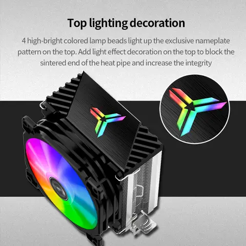 Jonsbo CR1200 CPU Cooler 2 Heat Pipe Tower RGB Colorful Light Effect 9cm Fan For Intel 1151 1700 AMD AM4 Optional LGA2011 Buckle