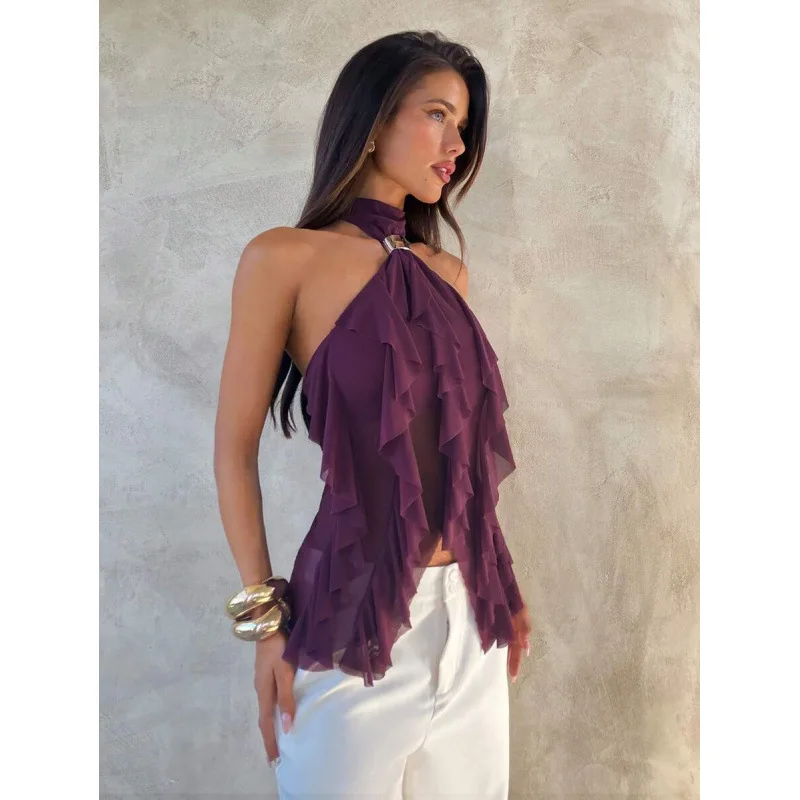 Shoulder Bared Women's Top Halter Style off Shoulder Sleeveless Summer Fashion Casual Wear Comfortable Fit Female Vest
Shoulder Bared Women's Top Halter Style off Shoulder Sleeveless Summer Fashion Casual Wear Comfortable Fit Female Vest