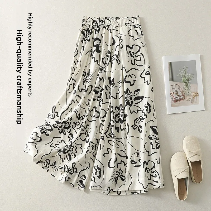 Artistic Large Size A-Line Wide Leg Pants Black White Print Casual Comfortable High Waist Trousers for Women
Artistic Large Size A-Line Wide Leg Pants Black White Print Casual Comfortable High Waist Trousers for Women