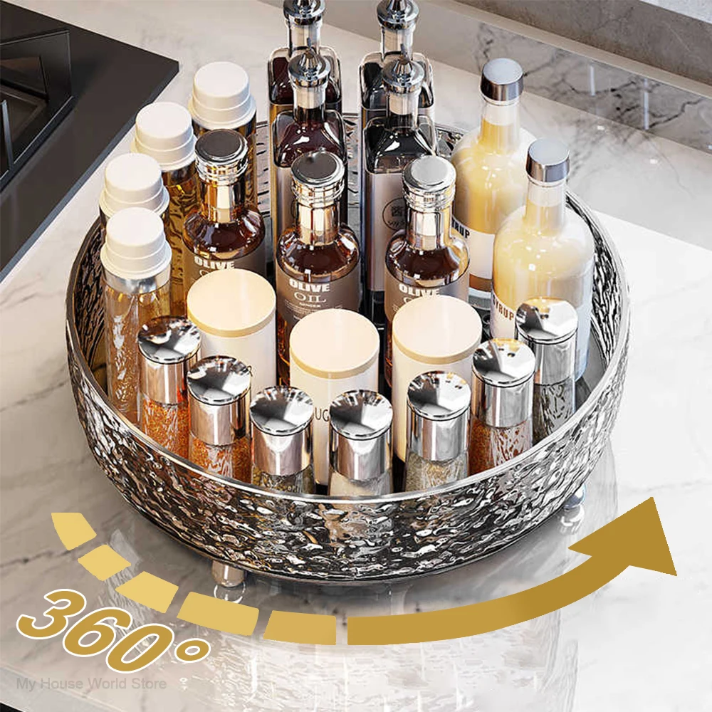 New Light Luxury 360 Rotating Cabinet Organizer Kitchen Bathroom Cosmetic Turntable Storage Tray Non-Slip Spice Round Rack Plate
New Light Luxury 360 Rotating Cabinet Organizer Kitchen Bathroom Cosmetic Turntable Storage Tray Non-Slip Spice Round Rack Plate