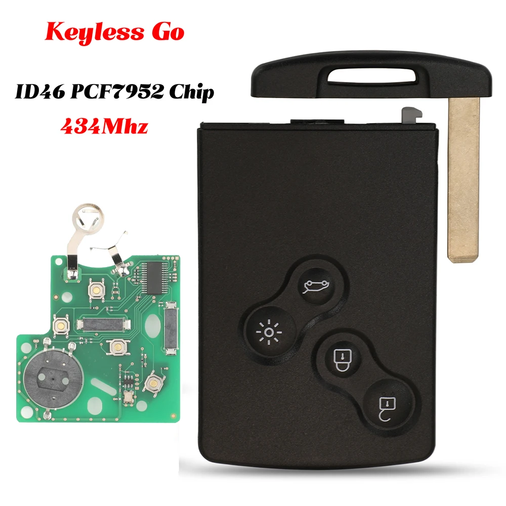 jingyuqin Keyless Go 434MHz ID46 PCF7952 Chip For Renault Megane 3 Fluence Laguna Scenic Remote Car Key Fob 4Button VA2 Blade
jingyuqin Keyless Go 434MHz ID46 PCF7952 Chip For Renault Megane 3 Fluence Laguna Scenic Remote Car Key Fob 4Button VA2 Blade