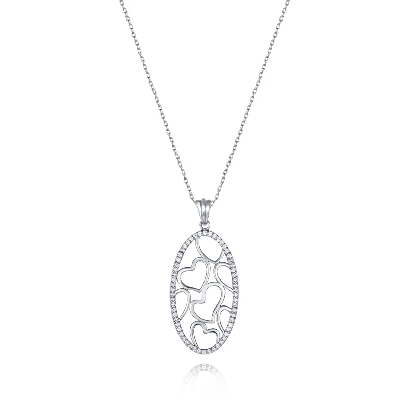 Luxury Classics Heart Shape Necklace Creative Love Heart Cubic Zirconia Real Rhodium Plated Jewelry Supplies
Luxury Classics Heart Shape Necklace Creative Love Heart Cubic Zirconia Real Rhodium Plated Jewelry Supplies