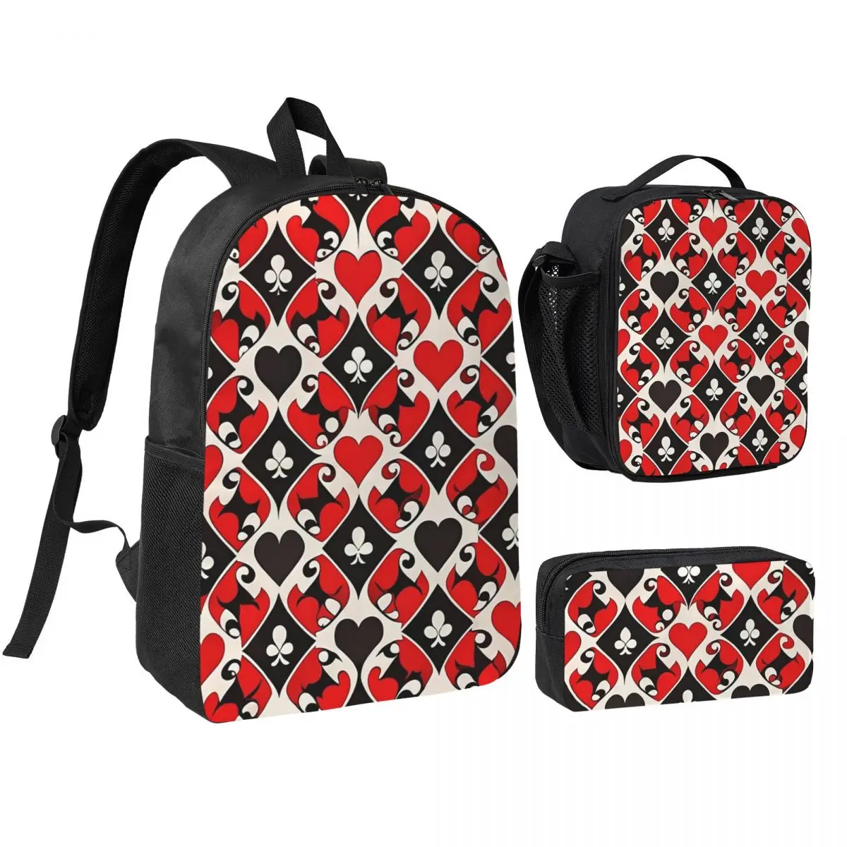 Playing Cards Symbols Backpack Boys Girls BookBag School Bag Shoulder Bags 3ps Insulated Lunch Bag Pencil Case
Playing Cards Symbols Backpack Boys Girls BookBag School Bag Shoulder Bags 3ps Insulated Lunch Bag Pencil Case