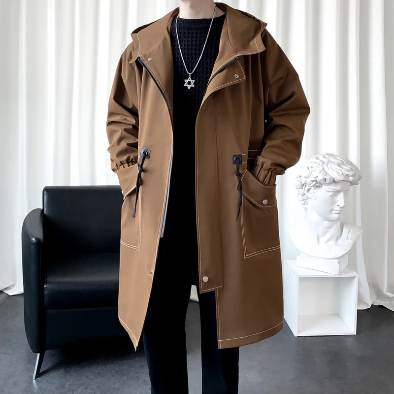 Мужская повседневная ветровка средней длины свободного кроя с капюшоном, осенняя модная брендовая куртка премиум-класса, легкая, стильная
Мужская повседневная ветровка средней длины свободного кроя с капюшоном, осенняя модная брендовая куртка премиум-класса, легкая, стильная