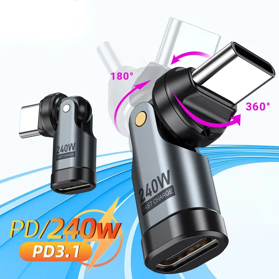 Адаптер USB-C 240W, 5A, быстрая зарядка, переходник USB-C (мужской) на Type-C (женский) для iPhone, ноутбуков, Macbook, с поворотом на 540°, OTG-адаптер
Адаптер USB-C 240W, 5A, быстрая зарядка, переходник USB-C (мужской) на Type-C (женский) для iPhone, ноутбуков, Macbook, с поворотом на 540°, OTG-адаптер