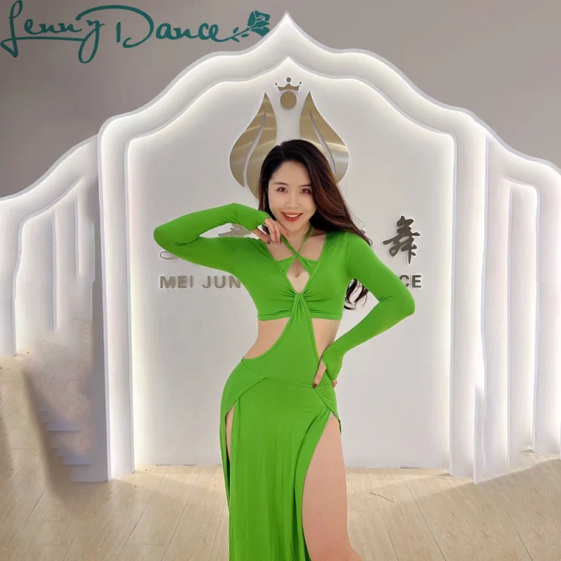 Belly Dance Dress Belly Practice Costume Set Green Belly Dance Female Hollow Sexy Performance Modal Oriental Dance Costume 2023
Belly Dance Dress Belly Practice Costume Set Green Belly Dance Female Hollow Sexy Performance Modal Oriental Dance Costume 2023