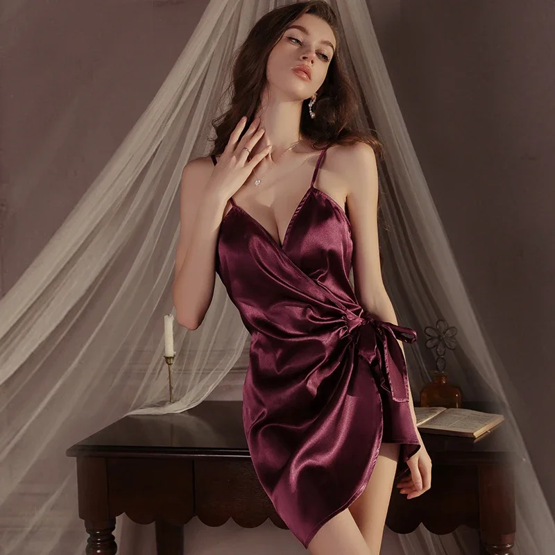 REBEYULI Brand 2026 Luxury Nightdress Women Satin Slip Low Cut Sexy Nightgown Women's Lingerie Sleepwear Loungewear Set
REBEYULI Brand 2026 Luxury Nightdress Women Satin Slip Low Cut Sexy Nightgown Women's Lingerie Sleepwear Loungewear Set
