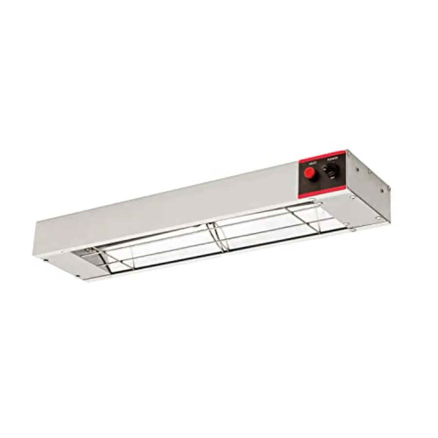 Commercial overhead food warmer for food service applications, silver aluminum infrared strip heater, 24 inch, 500W, 120V, with
Commercial overhead food warmer for food service applications, silver aluminum infrared strip heater, 24 inch, 500W, 120V, with