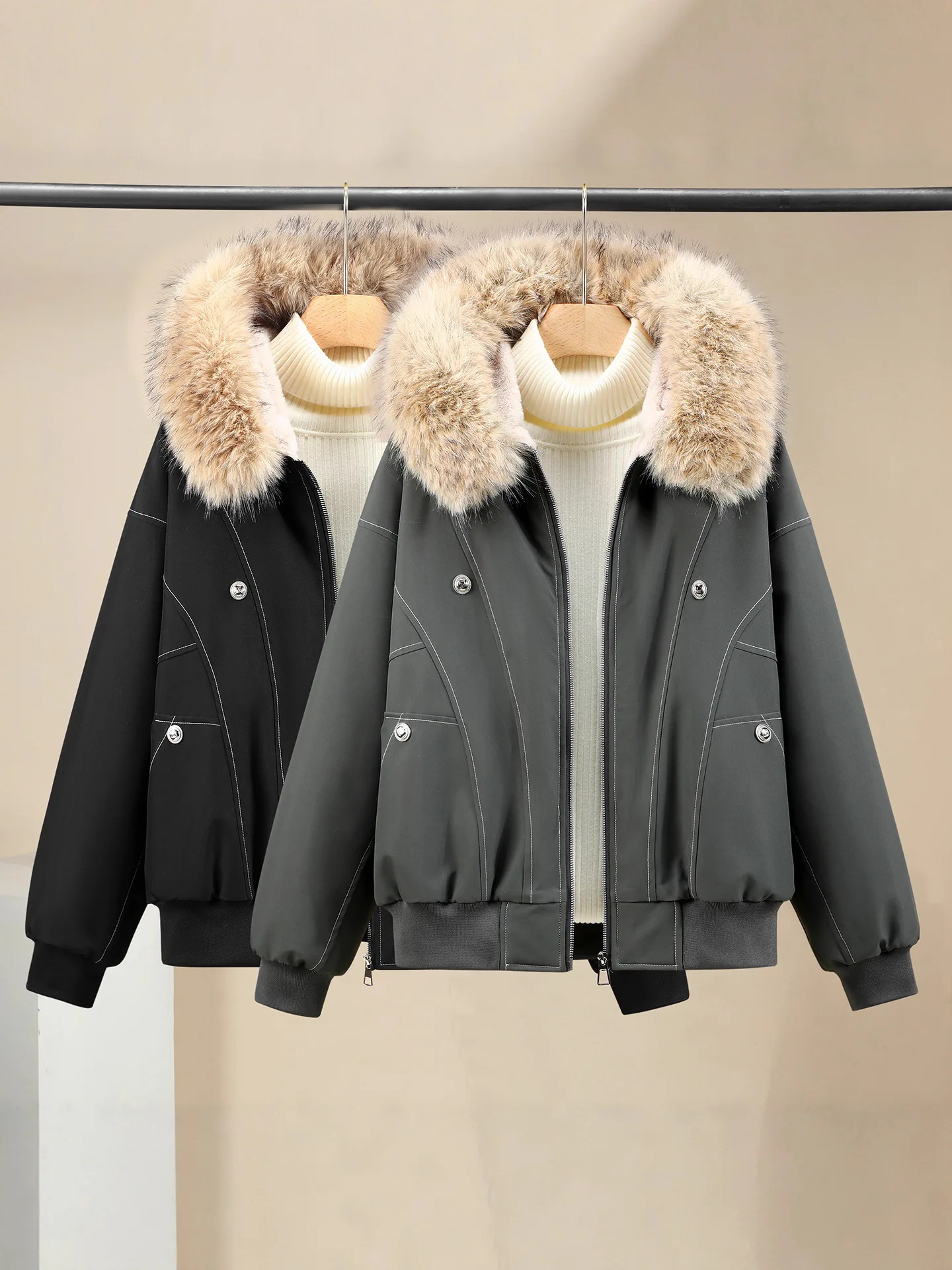 Autumn Winter Retro Thickened Solid Parka Cotton Coat Zipper Long Sleeve Loose Outwear Women's Warm Hooded Jacket
Autumn Winter Retro Thickened Solid Parka Cotton Coat Zipper Long Sleeve Loose Outwear Women's Warm Hooded Jacket