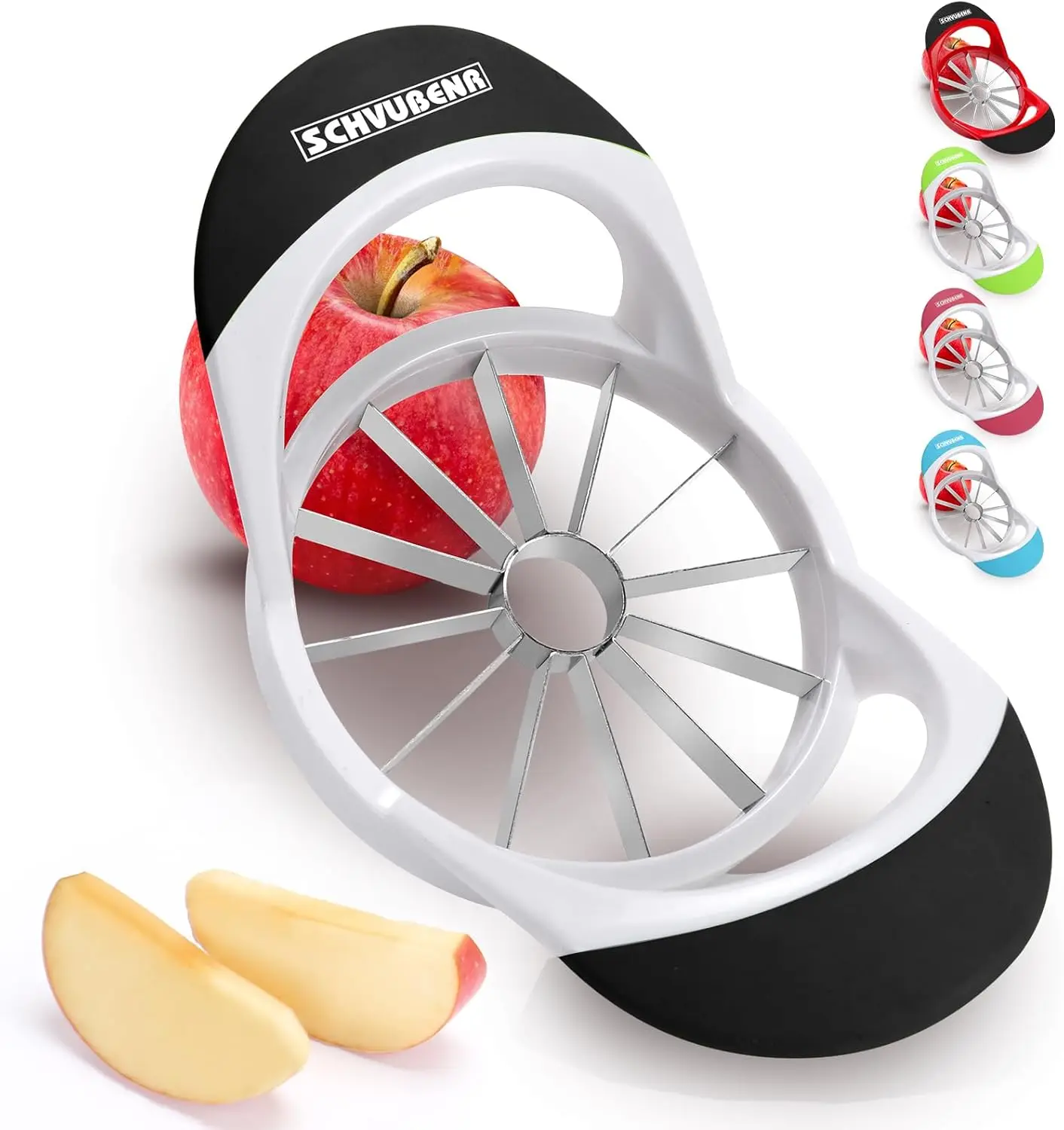 12-Blade Apple Slicer and Corer with Sharp Stainless Steel Blades for Quick Uniform Slices, Easy to Use and Clean, Black
12-Blade Apple Slicer and Corer with Sharp Stainless Steel Blades for Quick Uniform Slices, Easy to Use and Clean, Black
