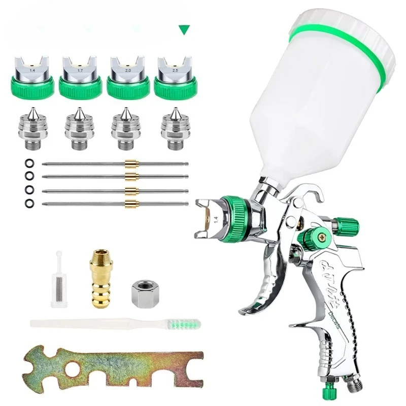 Professional HVLP Spray Gun 1.4/1.7/2.0/2.5mm Steel Nozzle Gravity Spray Gun DIY Paint Kit Home Car Paint Gun Tools
Professional HVLP Spray Gun 1.4/1.7/2.0/2.5mm Steel Nozzle Gravity Spray Gun DIY Paint Kit Home Car Paint Gun Tools