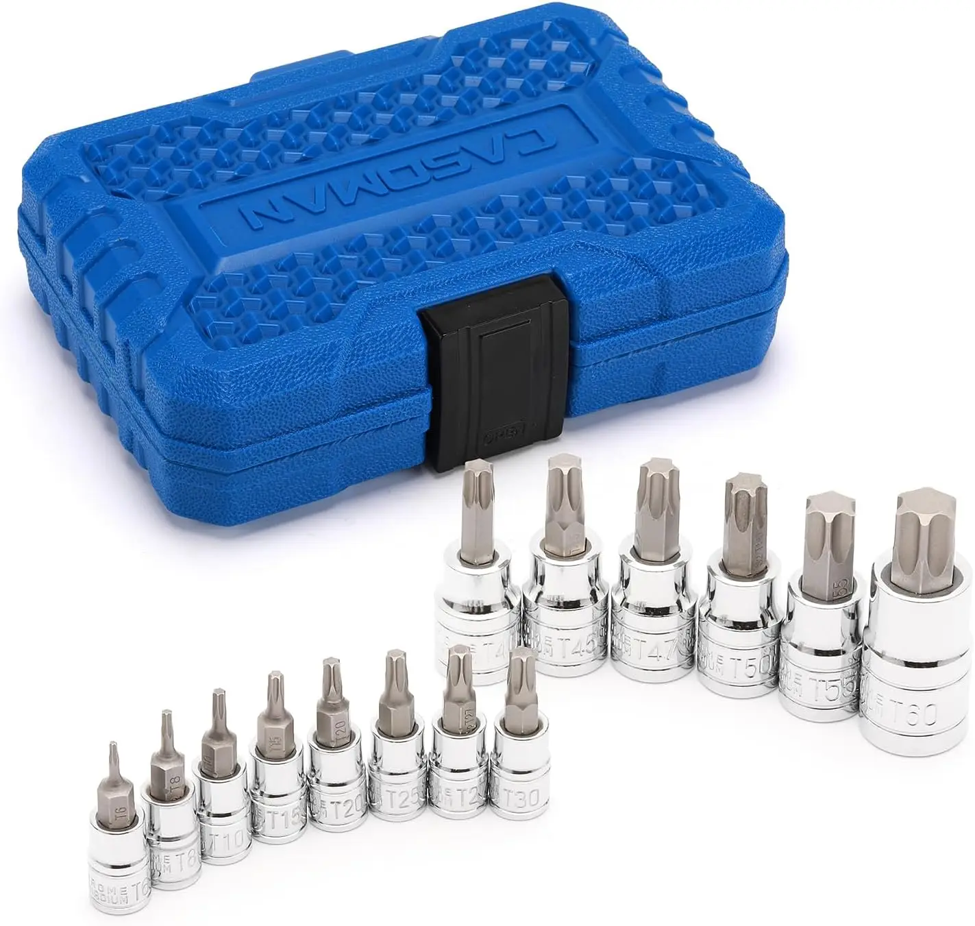 Набор торцевых головок Torx из 14 предметов, T6-T60, с приводом 1/4, 3/8 и 1/2 дюйма, сталь CR-V и S2
Набор торцевых головок Torx из 14 предметов, T6-T60, с приводом 1/4, 3/8 и 1/2 дюйма, сталь CR-V и S2