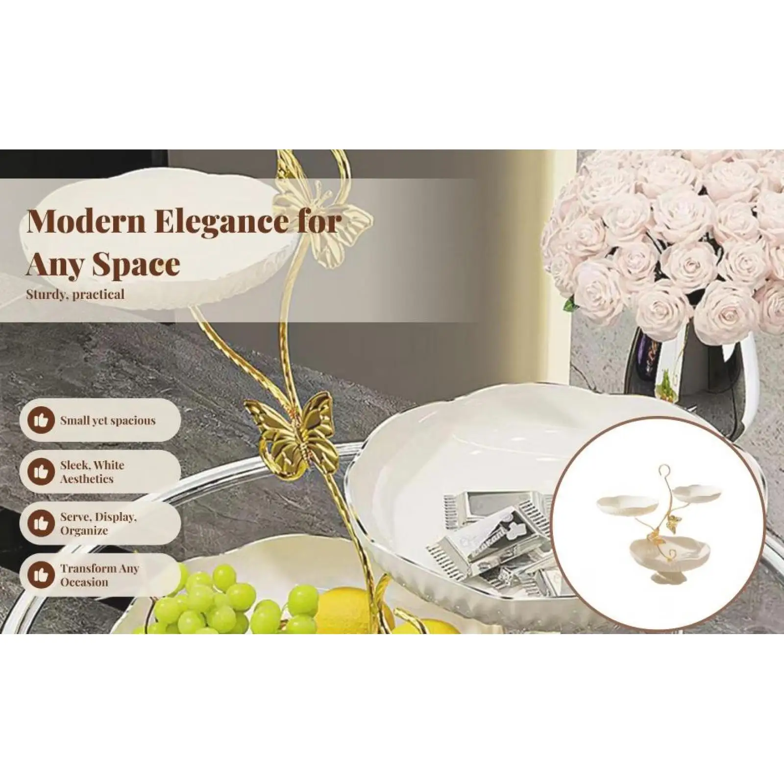 3 Tier Fruit Bowl for Kitchen Counter Serving Bowl Modern Countertop Holder Fruit Basket Stand Storage Trays for Nuts Cake Fruit
3 Tier Fruit Bowl for Kitchen Counter Serving Bowl Modern Countertop Holder Fruit Basket Stand Storage Trays for Nuts Cake Fruit