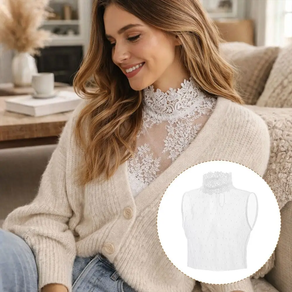New White Lace Trim False Collar Top Flower Stand Collar Ruffled Fake Collars Hollow Out Detachable Lapel False Blouse Women
New White Lace Trim False Collar Top Flower Stand Collar Ruffled Fake Collars Hollow Out Detachable Lapel False Blouse Women