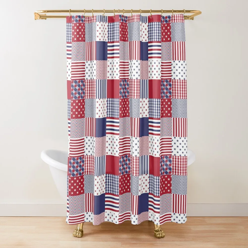 USA Americana Patchwork Red White & Blue Quilt Shower Curtain Bathroom Accessories Bathroom Decor Shower Set Curtain
USA Americana Patchwork Red White & Blue Quilt Shower Curtain Bathroom Accessories Bathroom Decor Shower Set Curtain