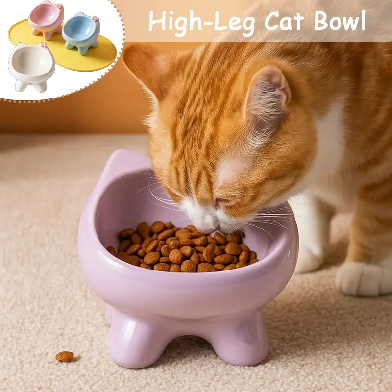 Cute Macaron Color Ceramic Cat Bowl Bow-Tie High-Leg Anti-Slip Large-Diameter Pet Food and Water Bowl Pet Supplies Cat Products
Cute Macaron Color Ceramic Cat Bowl Bow-Tie High-Leg Anti-Slip Large-Diameter Pet Food and Water Bowl Pet Supplies Cat Products