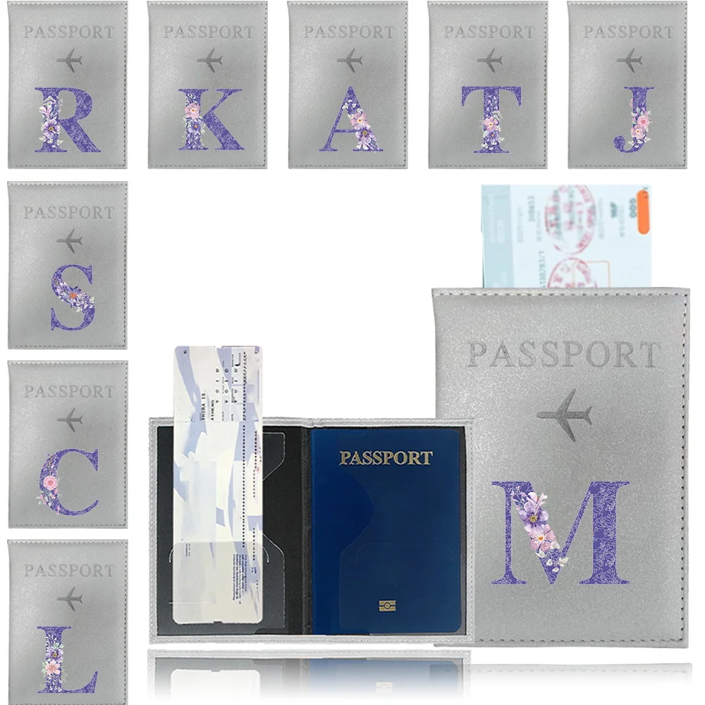 Ticket Passport Holder Silver Color Passport Covers Passport Protective Cover Print Purple Flower Series ID Credit Card Holder
Ticket Passport Holder Silver Color Passport Covers Passport Protective Cover Print Purple Flower Series ID Credit Card Holder