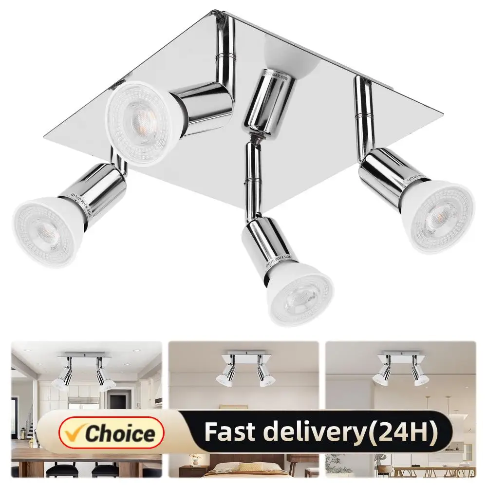 4-сторонний квадратный точечный светильник, потолочный прожектор, 4 лампы GU10, люстра, лампы с регулируемым углом для кухни, гостиной
4-сторонний квадратный точечный светильник, потолочный прожектор, 4 лампы GU10, люстра, лампы с регулируемым углом для кухни, гостиной