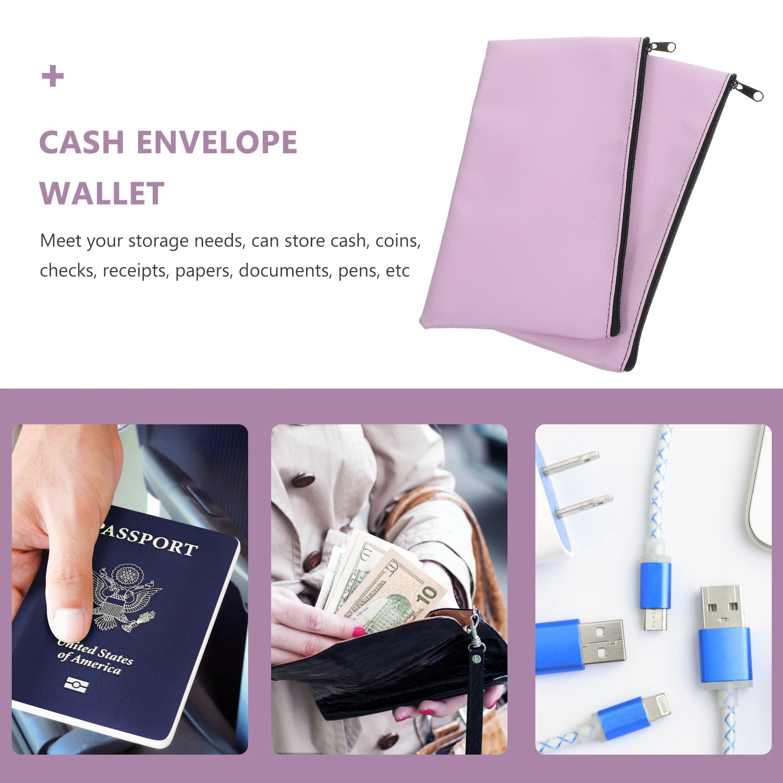 2 Pcs Bill Bag Money Bank Bags Cash with Zipper Girl Deposit Aluminum Alloy Receipt for Business 
2 Pcs Bill Bag Money Bank Bags Cash with Zipper Girl Deposit Aluminum Alloy Receipt for Business