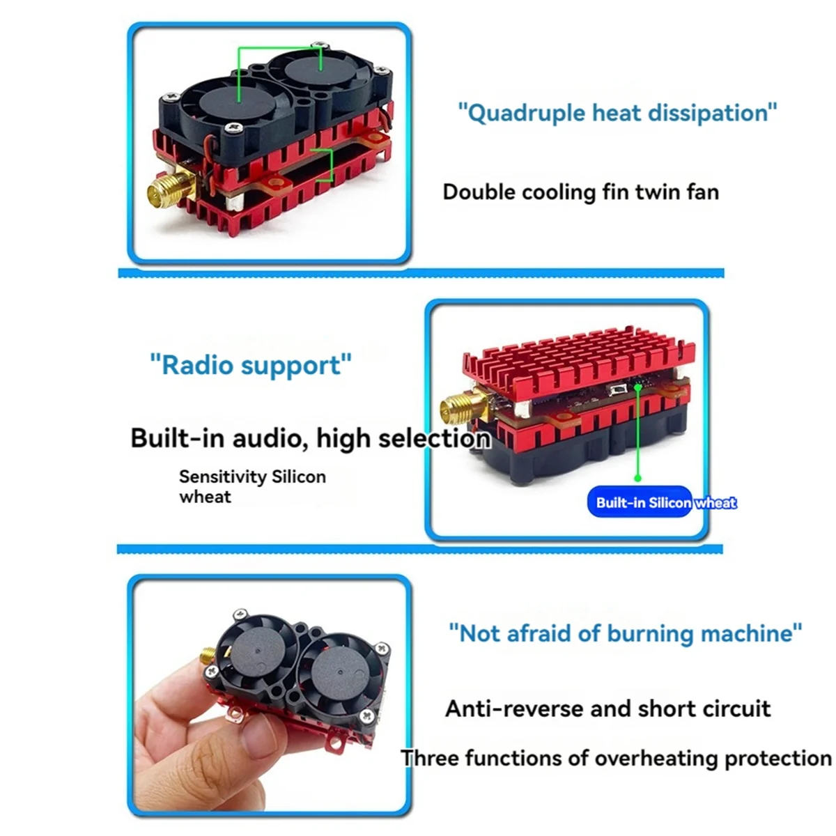L62A 5W 5.8G VTX 5000mW 48CH FPV Video Transmitter with Cooling Fan 2S-6S for FPV Long Range RC Drone
L62A 5W 5.8G VTX 5000mW 48CH FPV Video Transmitter with Cooling Fan 2S-6S for FPV Long Range RC Drone