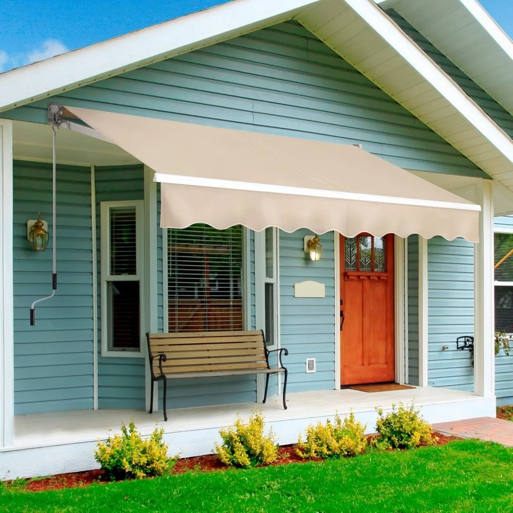 Retractable Sun Shade Awning with Manual Crank Handle, Manual Aluminum Deck Awning for Patio/Balcony/Yard, 280g/m² Polyester
Retractable Sun Shade Awning with Manual Crank Handle, Manual Aluminum Deck Awning for Patio/Balcony/Yard, 280g/m² Polyester