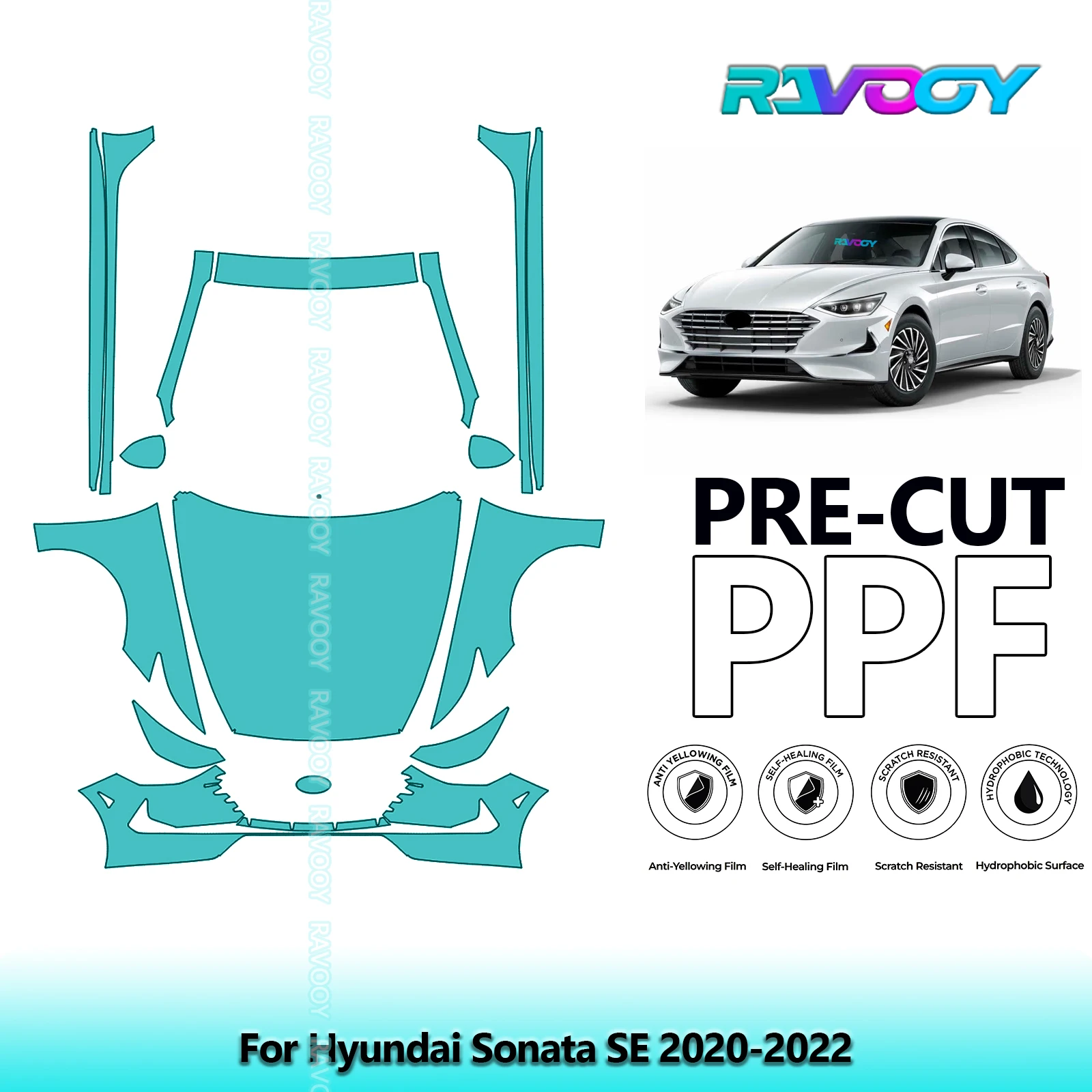 8.5Mil Precut Paint Protection Film PPF Clear Bra Front Kit+Rockers For Hyundai Sonata SE 2020-2022
8.5Mil Precut Paint Protection Film PPF Clear Bra Front Kit+Rockers For Hyundai Sonata SE 2020-2022