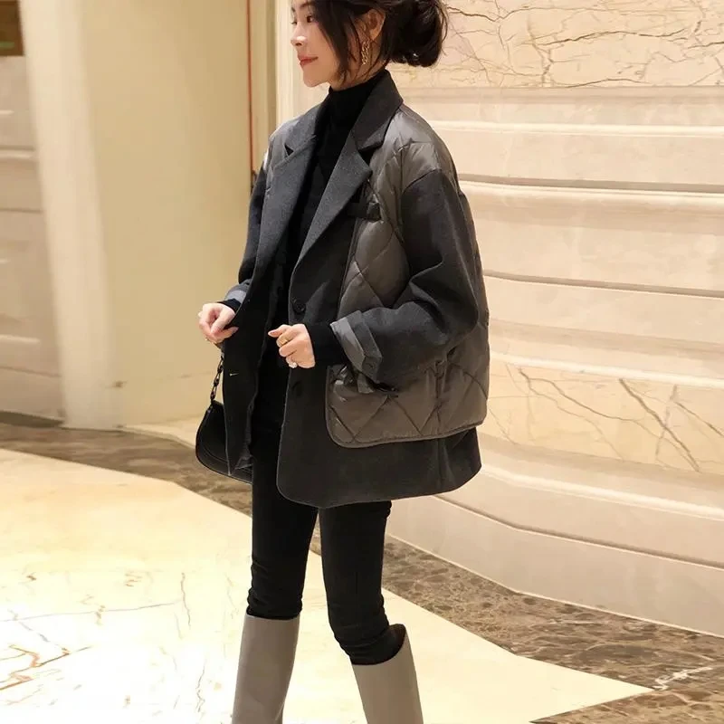 Outerwear Womens Fake Two-piece Suit Collar Down Coat Female Korean Patchwork Jackett Winter 2023 New Fashion Mmanteau Femme
Outerwear Womens Fake Two-piece Suit Collar Down Coat Female Korean Patchwork Jackett Winter 2023 New Fashion Mmanteau Femme