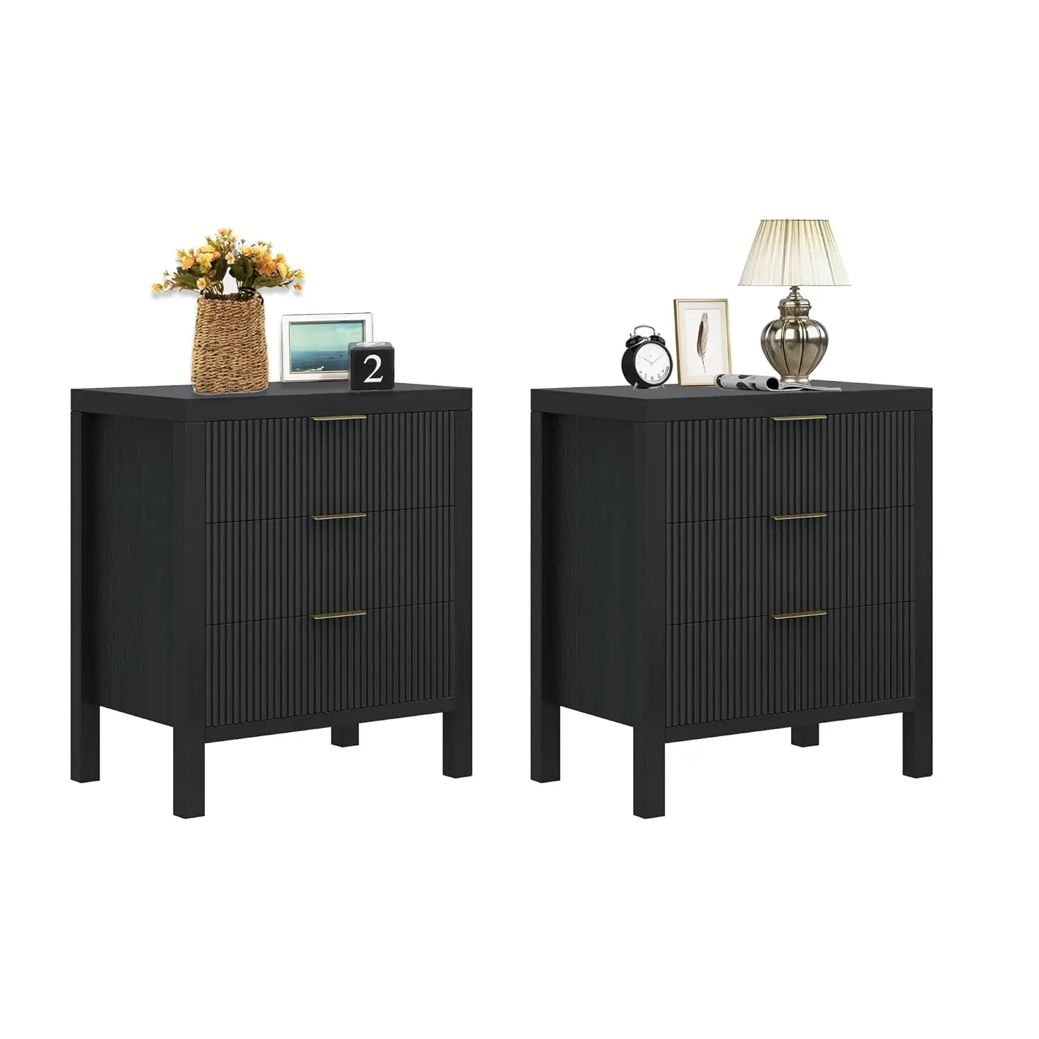 Fluted Wood Nightstand Set 6 Drawer Farmhouse Bedside End Table Bedroom Living Room, Customized
Fluted Wood Nightstand Set 6 Drawer Farmhouse Bedside End Table Bedroom Living Room, Customized