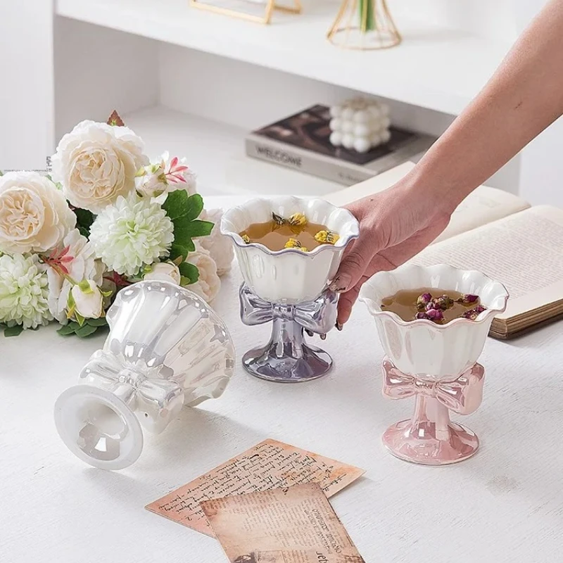 Белый, розовый, фиолетовый бант, керамическая чашка для мороженого, креативная чашка с цветами, кружка, десертный бокал, чашка
Белый, розовый, фиолетовый бант, керамическая чашка для мороженого, креативная чашка с цветами, кружка, десертный бокал, чашка