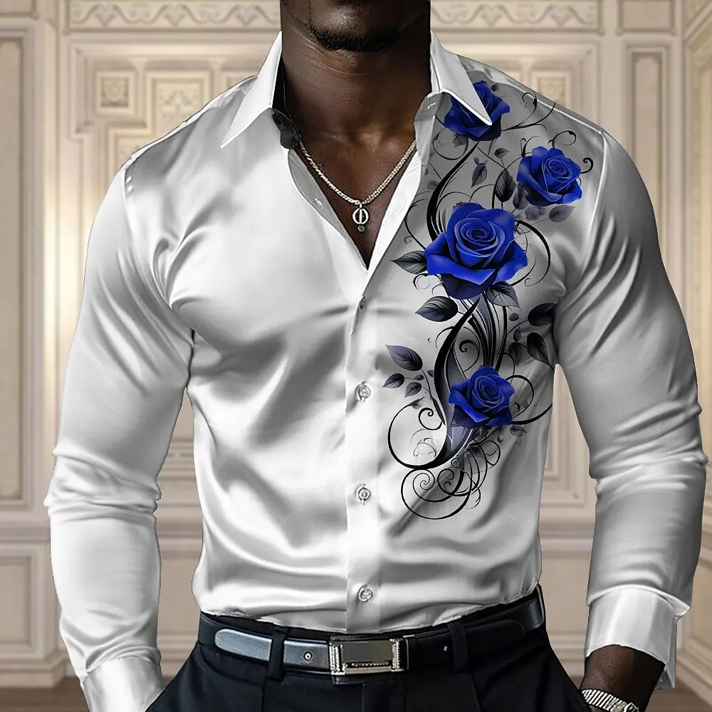 Men's high-end rose shirt, casual and comfortable button long-sleeved shirt, fashionable four-season shirt, plus-size design shi
Men's high-end rose shirt, casual and comfortable button long-sleeved shirt, fashionable four-season shirt, plus-size design shi
