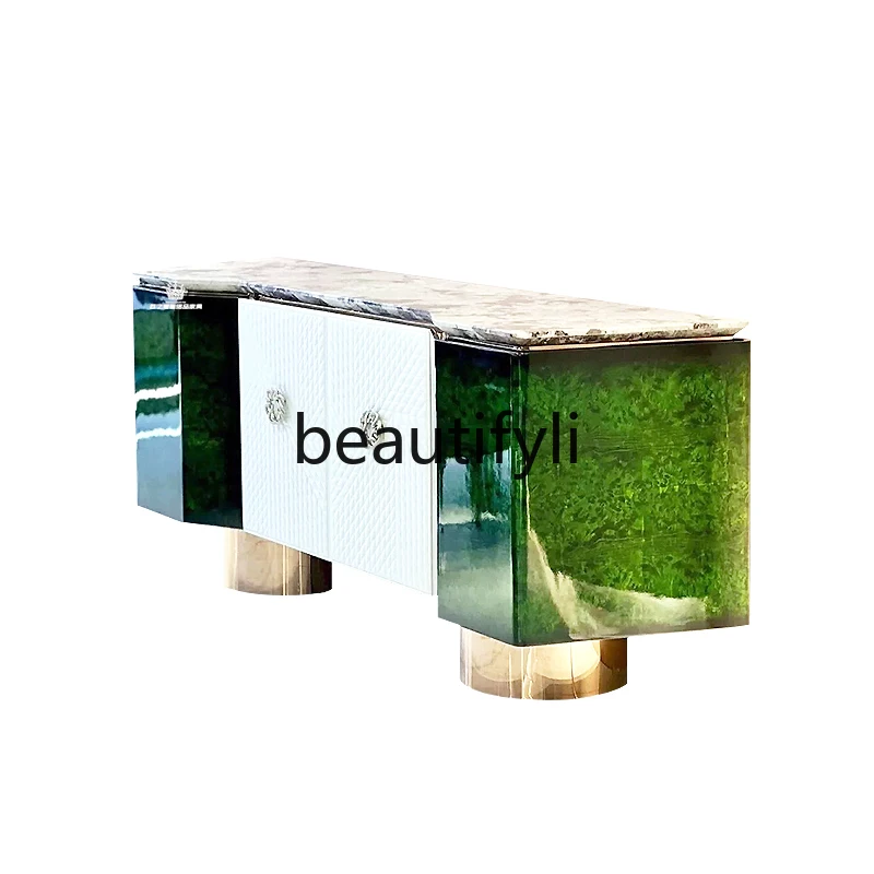 Light luxury marble dining side cabinet creative locker villa model room solid wood entrance cabinet
Light luxury marble dining side cabinet creative locker villa model room solid wood entrance cabinet