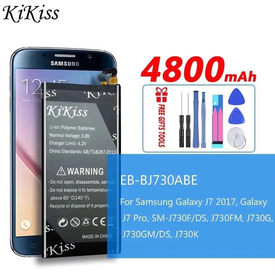 Mobile Phone Battery EB-BJ730ABE 4800mAh For Samsung Galaxy J7 2017 Pro SM-J730F DS J730FM J730G J730GM DS J730K
Mobile Phone Battery EB-BJ730ABE 4800mAh For Samsung Galaxy J7 2017 Pro SM-J730F DS J730FM J730G J730GM DS J730K