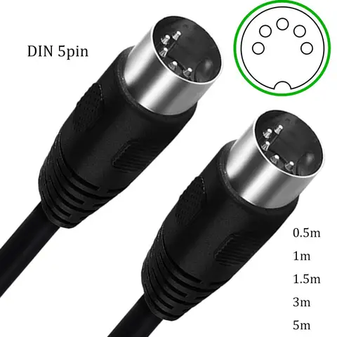 Câble d'extension audio MIDI DIN 5 broches mâle-mâle, connecteur DIN 5 broches pour clavier, haut-parleur, mixeur, appareil de beauté 0,5m 1m 1,5m 3m 5m