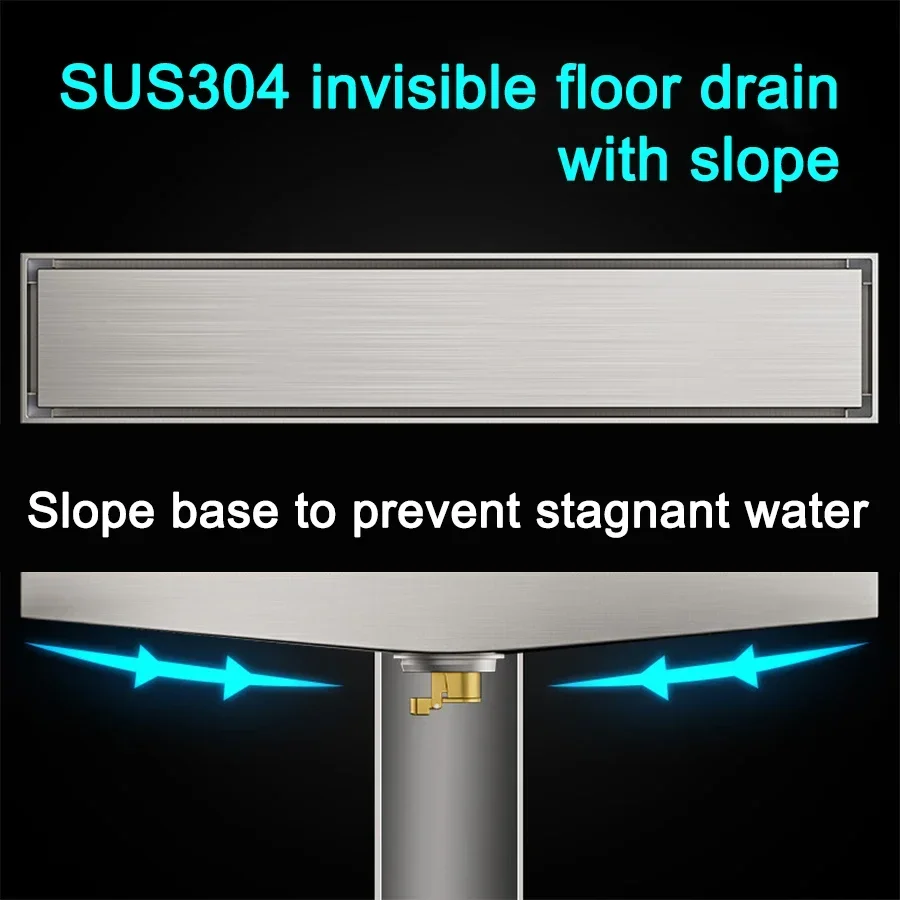 Invisible Floor Drain Slope Thickened Floor Drain 8cm Wide 304 Stainless Steel Bathroom Accessories Anti-odor Shower Drain
Invisible Floor Drain Slope Thickened Floor Drain 8cm Wide 304 Stainless Steel Bathroom Accessories Anti-odor Shower Drain